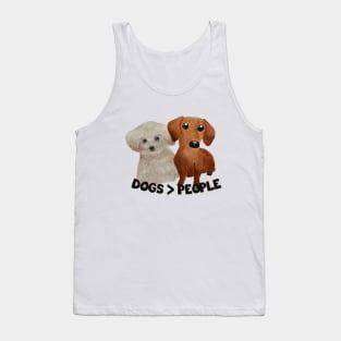 Dogs > people Dogs are grater than people Watercolor puppies Tank Top